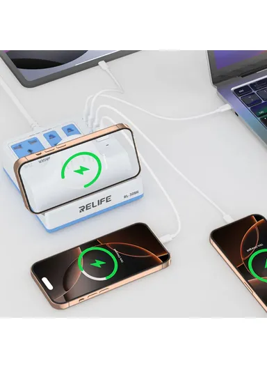 72W Smart Desktop Socket with 15W Wireless Charging, 45W PD Fast Charging &amp; 1000W Power Output for Phones, Tablets &amp; Laptops