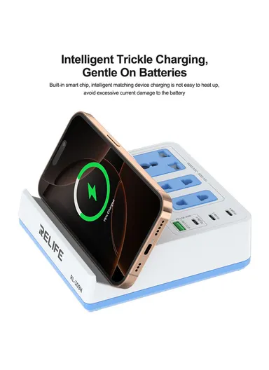 72W Smart Desktop Socket with 15W Wireless Charging, 45W PD Fast Charging &amp; 1000W Power Output for Phones, Tablets &amp; Laptops