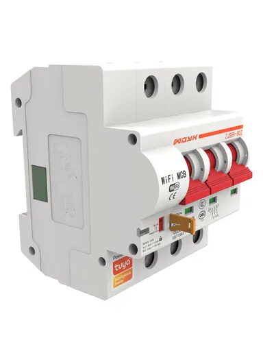 Smart WiFi Circuit Breaker, 10A–80A 3P Remote-Controlled Intelligent Switch with 6kA Short-Circuit Protection &amp; 6kV Surge Withstand for Smart Home Automation - 63A