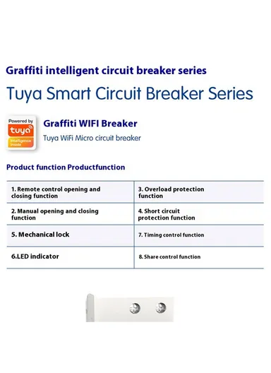 Smart WiFi Circuit Breaker, 10A–80A 3P Remote-Controlled Intelligent Switch with 6kA Short-Circuit Protection &amp; 6kV Surge Withstand for Smart Home Automation - 63A