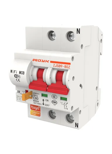 Smart WiFi Circuit Breaker, 10A–80A 2P Remote-Controlled Intelligent Switch with 6kA Short-Circuit Protection &amp; 6kV Surge Withstand for Smart Home Automation - 32A