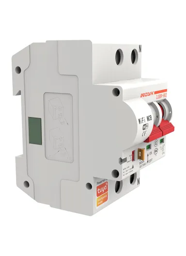 Smart WiFi Circuit Breaker, 10A–80A 2P Remote-Controlled Intelligent Switch with 6kA Short-Circuit Protection &amp; 6kV Surge Withstand for Smart Home Automation - 32A