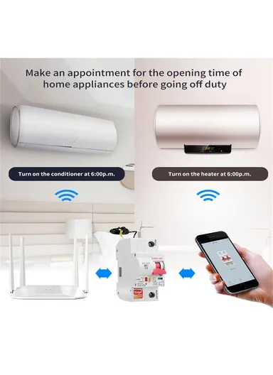 Smart WiFi Circuit Breaker, 10A–80A 1P Remote-Controlled Intelligent Switch with 6kA Short-Circuit Protection &amp; 6kV Surge Withstand for Smart Home Automation - 25A