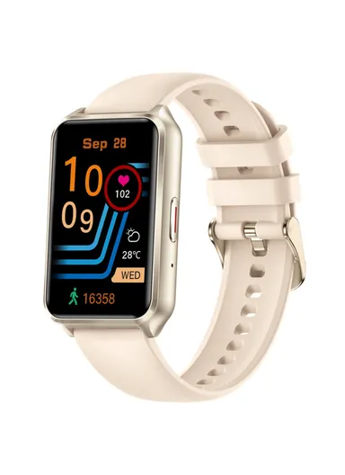 1.57-inch Square Screen Bluetooth-compatible Call Smart Watch Heart Rate Blood Oxygen Monitor Sports Watch H37 - Gold