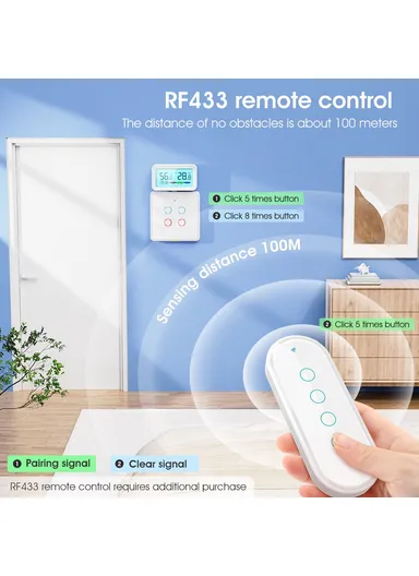 4-Gang WiFi+433 Dual Mode Touch Smart Switch Tuya APP Voice Control Wall Light Switch, EU Plug MG-KG110 - White