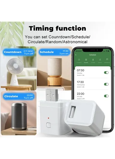 Smart USB Adapter Portable WiFi, Bluetooth-compatible Dual Mode Smart Adapter Support APP Control CZ068-W 