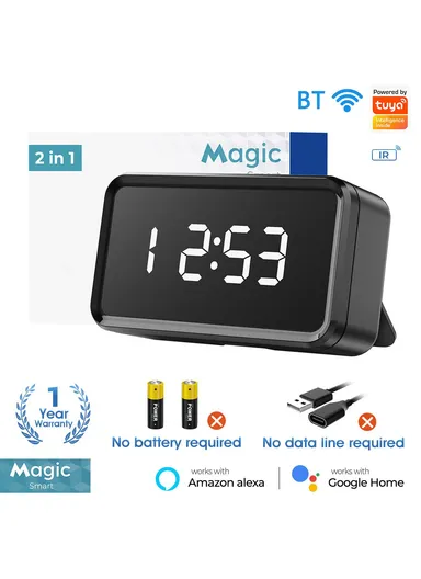 Smart Home Universal Remote Control WiFi, Bluetooth-compatible Infrared Remote Controller with Time Display MG-YKQ100 