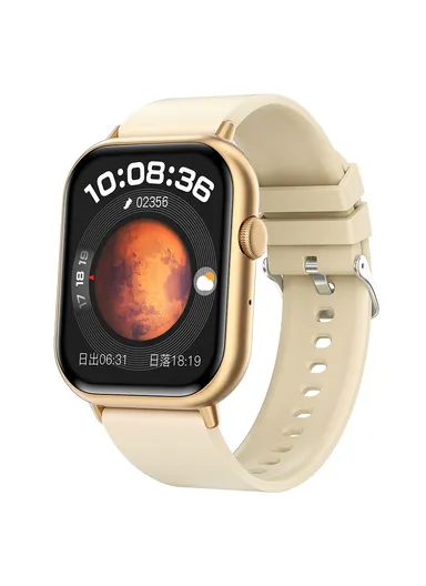 2.01-Inch Smart Watch 24-Hour Heart Rate Monitor Fitness Tracker Wristwatch G44 - Gold