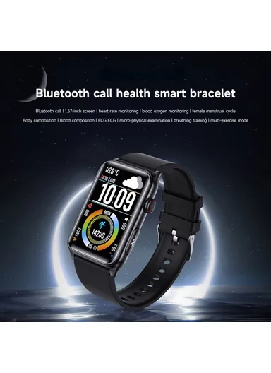 1.57-Inch Sports Wristband ECG Heart Rate Monitor Bluetooth-compatible Calling Smart Bracelet GE50 - Pink