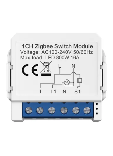 1 Gang Zigbee 2-Way Switch Module Tuya Mini Remote Control Smart Circuit Breaker ZWSM16 - 1 Channel