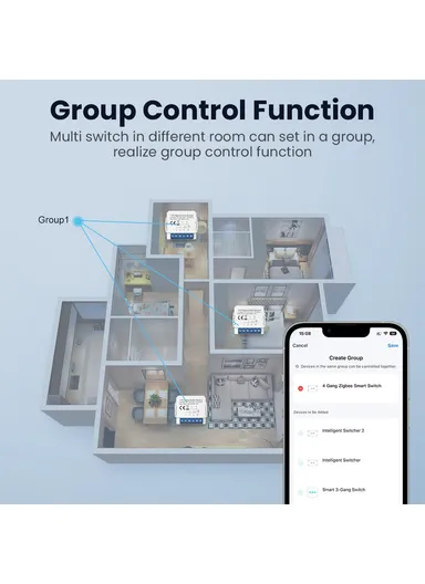 1 Gang Zigbee 2-Way Switch Module Tuya Mini Remote Control Smart Circuit Breaker ZWSM16 - 1 Channel