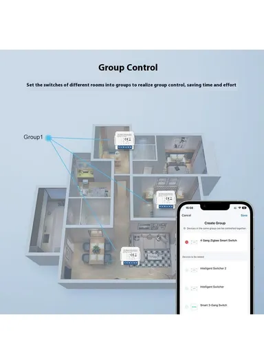1 Gang Zigbee 3.0 Smart Circuit Breaker Tuya Switch Module Single Live Wire Control LZWSM16 - 1 Channel