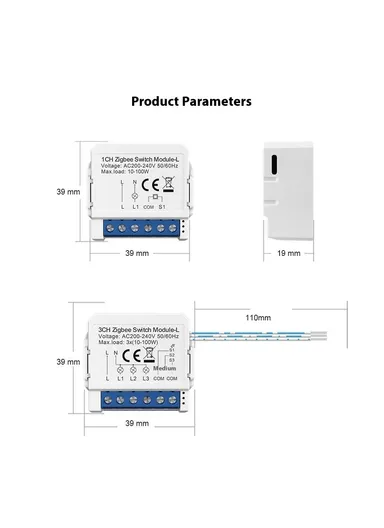 1 Gang Zigbee 3.0 Smart Circuit Breaker Tuya Switch Module Single Live Wire Control LZWSM16 - 1 Channel