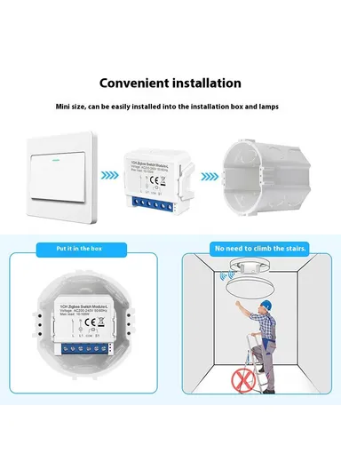 1 Gang Zigbee 3.0 Smart Circuit Breaker Tuya Switch Module Single Live Wire Control LZWSM16 - 1 Channel