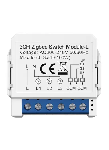 3 Gang Zigbee 3.0 Smart Circuit Breaker Tuya Switch Module Single Live Wire Control LZWSM16 - 3 Channel