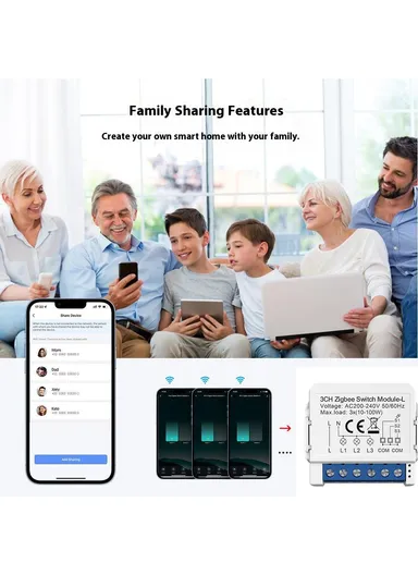 3 Gang Zigbee 3.0 Smart Circuit Breaker Tuya Switch Module Single Live Wire Control LZWSM16 - 3 Channel