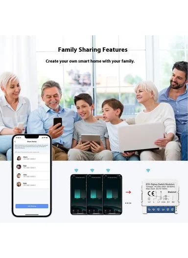 2 Gang Zigbee 3.0 Smart Circuit Breaker Tuya Switch Module Single Live Wire Control LZWSM16 - 2 Channel