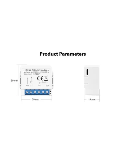 1 Gang Smart WiFi Switch Module Tuya Single Live Wire Mini Voice Activation Intelligent Control LWSM16 - 1 Channel