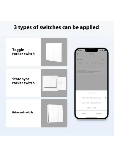 1 Gang Smart WiFi Switch Module Tuya Single Live Wire Mini Voice Activation Intelligent Control LWSM16 - 1 Channel