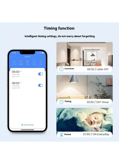1 Gang Smart WiFi Switch Module Tuya Single Live Wire Mini Voice Activation Intelligent Control LWSM16 - 1 Channel