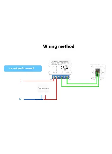 1 Gang Smart WiFi Switch Module Tuya Single Live Wire Mini Voice Activation Intelligent Control LWSM16 - 1 Channel