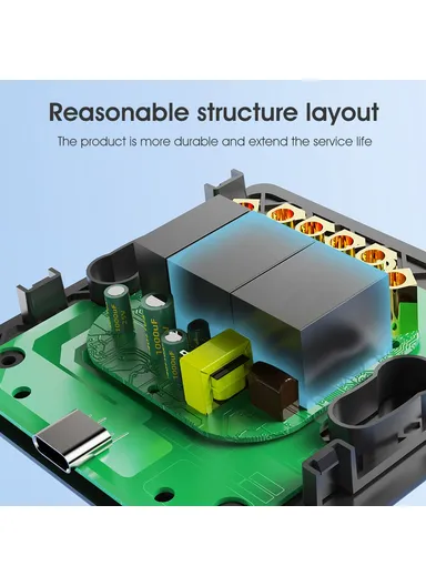 1 Gang WiFi+433 Dual Mode Touch Smart Switch Tuya APP Voice Control Wall Light Switch, EU Plug MG-KG110 - Black / 1 Channel