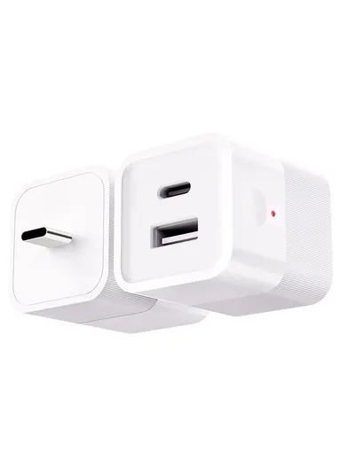 Wireless WiFi Type-C Power Adapter to USB+Type-C Charging Adapter Tuya Smart App Remote Control Switch MG-SPQ100 - White