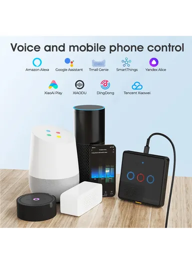 2 Gang WiFi+433 Dual Mode Touch Smart Switch Tuya APP Voice Control Wall Light Switch, EU Plug MG-KG110 - Black / 2 Channel