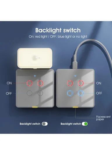 2 Gang WiFi+433 Dual Mode Touch Smart Switch Tuya APP Voice Control Wall Light Switch, EU Plug MG-KG110 - Black / 2 Channel