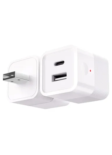 Wireless WiFi USB Power Adapter to USB+Type-C Charging Adapter Tuya Smart App Remote Control Switch MG-SPQ100 - White