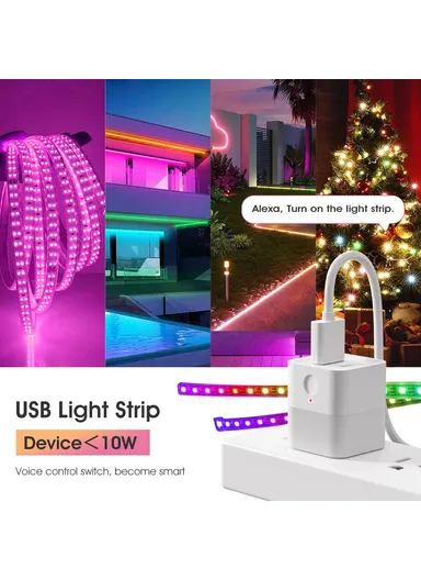 Wireless WiFi USB Power Adapter to USB+Type-C Charging Adapter Tuya Smart App Remote Control Switch MG-SPQ100 - White