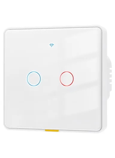 2 Gang WiFi+433 Dual Mode Touch Smart Switch Tuya APP Voice Control Wall Light Switch, EU Plug MG-KG110 - White / 2 Channel