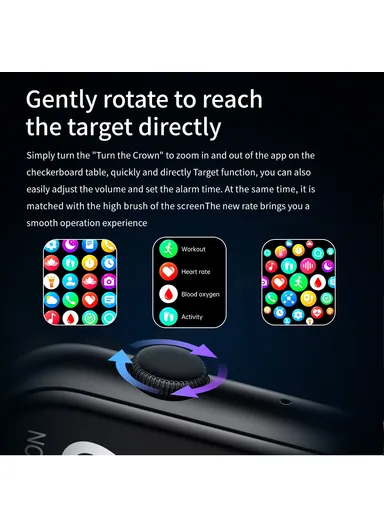 2.01-Inch Smart Watch 24-Hour Heart Rate Monitor Fitness Tracker Wristwatch G44