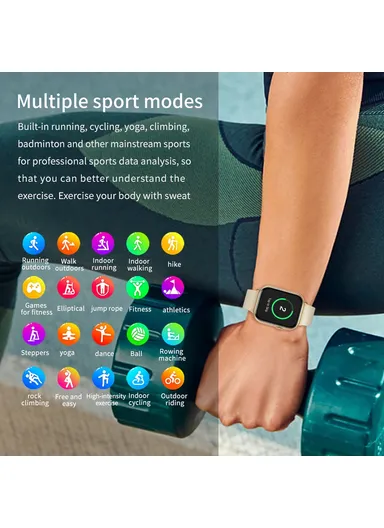 2.01-Inch Smart Watch 24-Hour Heart Rate Monitor Fitness Tracker Wristwatch G44