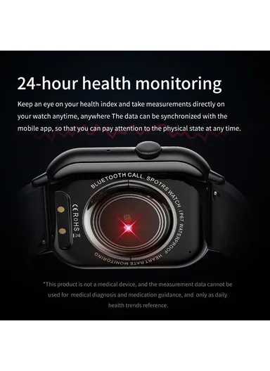 2.01-Inch Smart Watch 24-Hour Heart Rate Monitor Fitness Tracker Wristwatch G44
