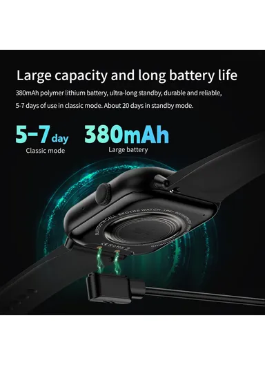 2.01-Inch Smart Watch 24-Hour Heart Rate Monitor Fitness Tracker Wristwatch G44