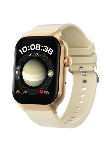 2.01-Inch Smart Watch Bluetooth-compatible Call Health Monitoring Fitness Tracker Wristwatch G43 - Gold