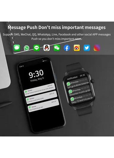 2.01-Inch Smart Watch Bluetooth-compatible Call Health Monitoring Fitness Tracker Wristwatch G43 - Gold