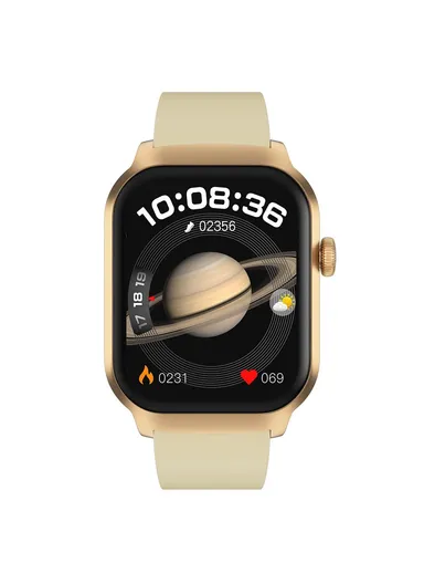 2.01-Inch Smart Watch Bluetooth-compatible Call Health Monitoring Fitness Tracker Wristwatch G43 - Gold