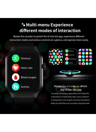 2.01-Inch Smart Watch Bluetooth-compatible Call Health Monitoring Fitness Tracker Wristwatch G43 - Gold