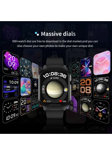 2.01-Inch Smart Watch Bluetooth-compatible Call Health Monitoring Fitness Tracker Wristwatch G43 - Gold