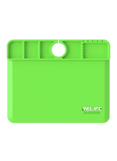 Silicone Microscope Base Pad – High Temp Resistant to 500℃, Anti-Static, Non-Slip Mat with Integrated Storage &amp; Cable Management – Green