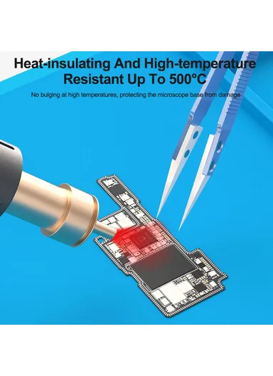 Silicone Microscope Base Pad – High Temp Resistant to 500℃, Anti-Static, Non-Slip Mat with Integrated Storage &amp; Cable Management – Green