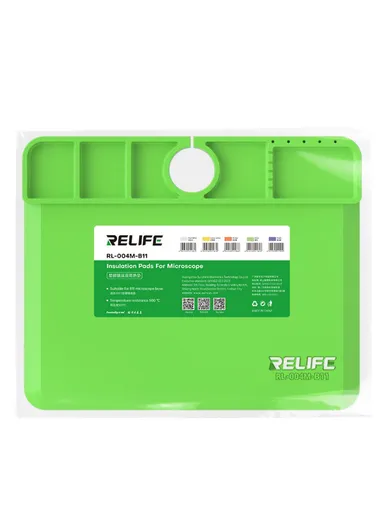 Silicone Microscope Base Pad – High Temp Resistant to 500℃, Anti-Static, Non-Slip Mat with Integrated Storage &amp; Cable Management – Green