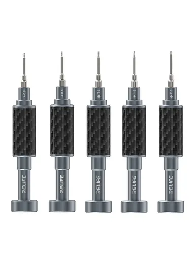 5Pcs Magnetic Carbon Fiber Screwdriver Set, S2 Alloy Steel Bits, Anti-Rust, Ergonomic Grip &amp; Precision Repair Tool Kit