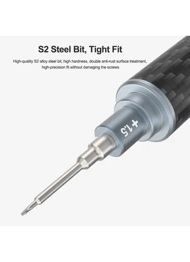 5Pcs Magnetic Carbon Fiber Screwdriver Set, S2 Alloy Steel Bits, Anti-Rust, Ergonomic Grip &amp; Precision Repair Tool Kit