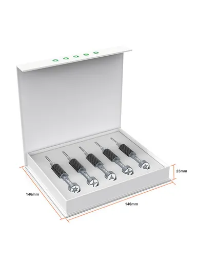 5Pcs Magnetic Carbon Fiber Screwdriver Set, S2 Alloy Steel Bits, Anti-Rust, Ergonomic Grip &amp; Precision Repair Tool Kit