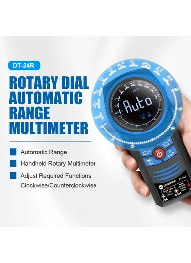 Rotary Digital Multimeter – Auto-Ranging Handheld Tester for AC/DC Voltage, Resistance &amp; Continuity with Beeper, Dual-Direction Dial, Compact &amp; Portable Design