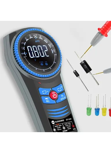 Rotary Digital Multimeter – Auto-Ranging Handheld Tester for AC/DC Voltage, Resistance &amp; Continuity with Beeper, Dual-Direction Dial, Compact &amp; Portable Design