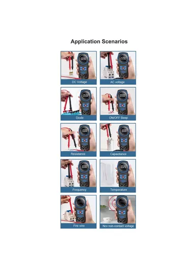 Rotary Digital Multimeter – Auto-Ranging Handheld Tester for AC/DC Voltage, Resistance &amp; Continuity with Beeper, Dual-Direction Dial, Compact &amp; Portable Design